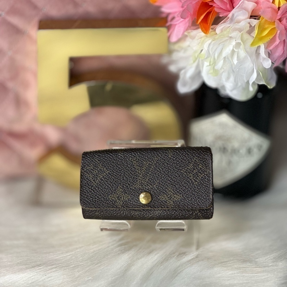 AUTHENTIC LOUIS VUITTON MONOGRAM MUTICLES 4 RING KEYRING KEYCASE